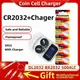 5PCS CR2032 +Coin Charger Rechargeable Battery Charger CR2032 3V Coin Cell USB Interface LED