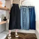Plus Size 4xl 5xl Pockets Button Casual Denim Skirt Summer Solid Office Lady Long Skirts Autumn