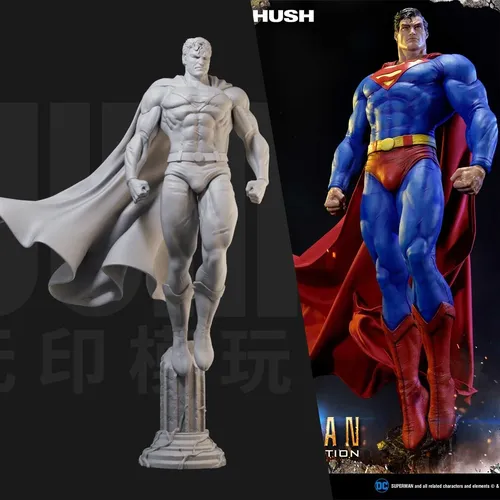 DC Superman Mann aus Stahl Manga Figur Modell Puppe das weiße Modell kann manuell diy von sich