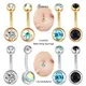 Starose 14G Crystal Ball Belly Piercing Ombligo Gold Color Belly Button Rings Navel Piercing Nombril