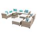 Monterey 13 Piece Outdoor Wicker Patio Furniture Set 13a