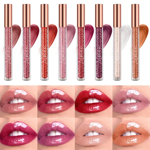 Kosmetik Lang manni Hyaluron säure Lippen fleck glitzernder Lip gloss 8 Farben erhältlich