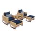 Mili 5 Piece Sunbrella Outdoor Patio Club Chair And Ottoman Set - Navy Blue