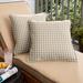 Beige White Check Corded Indoor/ Outdoor Pillow Set (Set of 2)