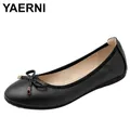 YAERNI Donne Pieghevole Ballerine Portatile Da Viaggio Fold up Scarpe Donna Bowknot Punta Rotonda Slip On Casual Scarpe per la Primavera autunno