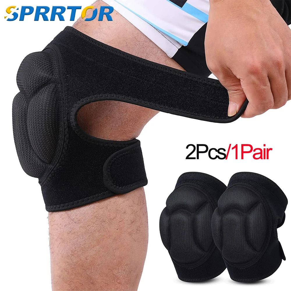 1 paire de genouillères de sport Anti-collision, éponge Anti-chute, Football, basket-ball, Fitness, patinage à roulettes, équipement de protection Anti-chute