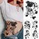 Autocollants de tatouage temporaire pour homme et femme autocollant japonais Geisha fleur de