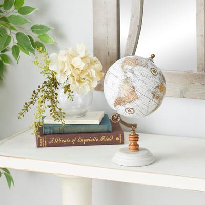 94448 Classy Wood Metal Marble Globe