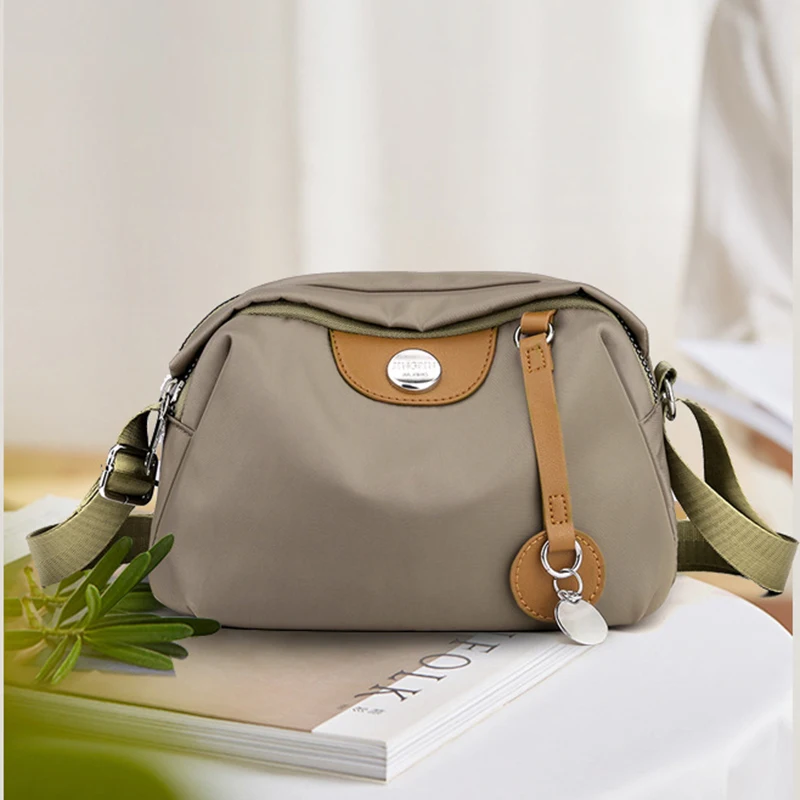 Sacs à bandoulière en Nylon pour femmes, sac à bandoulière à coque étanche, sacs à main messager de couleur unie, bourse de Shopping