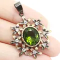 Sublime Antique Pink Morganite Green Peridot Johanna Blue Glass Tanzanite White CZ Black Gold