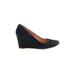 J.Crew Factory Store Wedges: Black Print Shoes - Women's Size 7 - Almond Toe