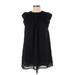 Banana Republic Casual Dress - Mini Crew Neck Short sleeves: Black Solid Dresses - Women's Size X-Small