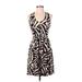 Ann Taylor Casual Dress - Wrap: Black Graphic Dresses - Women's Size 2