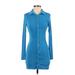 Princess Polly Casual Dress - Shirtdress: Blue Dresses - Women's Size 4