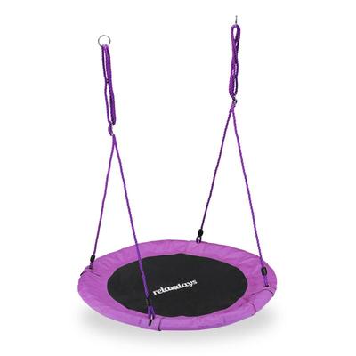 Relaxdays - Nestschaukel, rund, für Kinder & Erwachsene, verstellbar, ø 90 cm, Garten Image