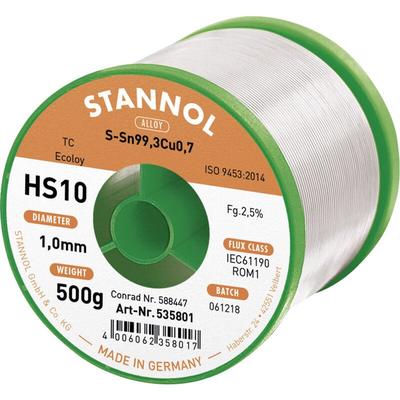 HS10 2510 Lötzinn, bleifrei Spule Sn99,3Cu0,7 ROM1 500 g 1 mm - Stannol