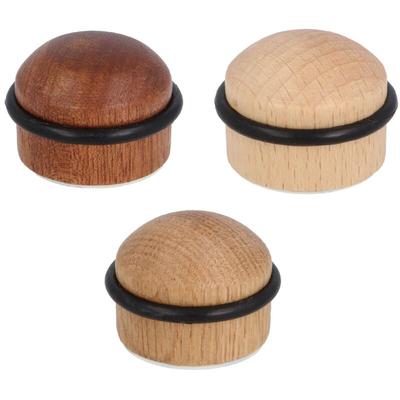 Türschützer Holz Türstopper Bodentürstopper umlaufender Gummiring Bodentürpuffer Eiche Image