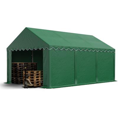 Toolport Lagerzelt 3x6 m Industriezelt Unterstand pvc Plane 750 n dunkelgrün mit Bodenrahmen und Image