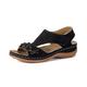 Women's Sandals Orthopedic Sandals Outdoor Daily Vacation Wedge Peep Toe Open Toe Vacation Fashion Comfort PU Magic Tape Loafer Black Blue Brown