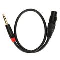 XLR Female to TRS Cable 3 Pin XLR to 1/4in TRS Stereo Plug Balanced Interconnect Cable 0.5m