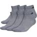 adidas Men s Athletic Cushioned Low Cut Socks with Arch Compression for a Secure fit (6-Pair) Heather Grey/Black XL