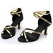 Dezsed Women s Middle Heels Shoes Clearance Girl Latin Dance Shoes Med-Heels Satin Shoes Party Tango Dance Shoes Black 35
