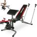 Adjustable Weight Bench for Home Gym 600lbs Foldable Weight Bench Press Set with Preacher Curl Pad & Leg Developer Multi-Purpose Workout Bench for Full Body Strength Training