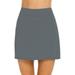 IDALL Tennis Skirt Mini Skirt Womens Casual Solid Tennis Skirt Yoga Sport Active Skirt Shorts Skirt Pencil Skirt Summer Skirts A Line Skirt Gray Dress 2XL