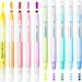 ONAVIA Erasable Highlighter Set 10 Colors Dual Tip Highlighter Smooth Writing Highlighter Pens Assorted Color Markers Work Like Pencils Highlighters for Kid Student Card Making Coloring Book