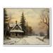 COMIO Vintage Christmas Wall Art Retro Cottage Rustic Nature Landscape Canvas Posters Winter Village Famous Painting Wall Art Prints Antique Farmhouse Aesthetic Wall Decor