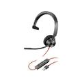 Poly - Blackwire 3310 - Wired Single Ear (Mono) Headset (Plantronics) with Boom Mic - USB-A to connect to your PC and/or Mac - Works with Teams (Certified) Zoom & more