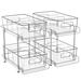 2 Tier Bathroom Storage Organizer with Dividers Clear Under Sink Organizers and Storage Pull Out Cabinet Organizer for Bathroom Kitchen Pantry Storage Medicine Cabinet Organizer