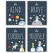 Unframed Inspirational Art Print Outer Space Planet Wall Art Painting Set of 4ï¼ˆ8 x10 ï¼‰Be Kind Be Brave Be Curious Be Yourself Quote Canvas Posters For Boys Bedroom Nursery Decor