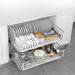 Stainless Steel Pull Out Cabinet Drawers Pantry Pull Out Basket Cabinet Organizer for Home Kitchen Bathroom Deepen 2-Tier Metal Sliding Baskets w/Soft-Close Pull Out Storage for Pots and Cans