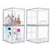 2 Pack Stackable Storage Drawers 6.6 Tall Acrylic Bathroom Makeup Organizers Clear Plastic Storage For Vanity Undersink Kitchen Cabinet Pantry Storage Boxes Containers Transparent