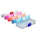 5PCS 10-Grid Plastic Adjustable Jewelry Organizer Box Storage Container Case with Removable Dividers