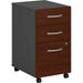 Bush Business Furniture Components 3-Drawer Mobile File Cabinet Hansen Cherry/Graphite Gray Standard Delivery