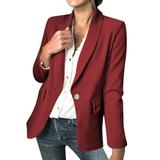 JDEFEG Petite Jacket Womens Double Casual Long Sleeve Open Front Jackets Work Suits All Weather active jacket women Winter women coat Red XL