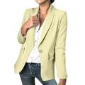 JDEFEG Petite Jacket Womens Double Casual Long Sleeve Open Front Jackets Work Suits All Weather active jacket women Winter women coat Beige S