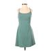OFFLINE by Aerie Casual Dress - Slip dress: Teal Solid Dresses - Women's Size X-Small
