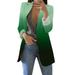 JDEFEG Tan Long Jacket Womens Casual Elegant Long Sleeve Blazer Jacket Plus Size Solid Color Work Oversized Work Office Jacket Blazer Petite Fall Coats for Women Green XXL