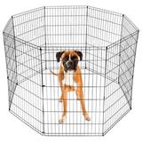 42 Inches Folding Metal Pet Dog Exercise Pen Indoor Outdoor Wire Animal Playpen 8 Panels