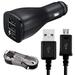Samsung Galaxy S7 S7 Edge S6 S6+ S6 Edge+ Adaptive Fast Charger Micro USB 2.0 Cable Kit Fast Charging Dual USB Car Charger Adapter [1 Dual USB Car Charger + 5 FT Micro USB Cable] Black