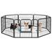 8 Panel 24-inch Dog Pen Playpen-Heavy Duty Metal Pet Play Pens for Puppy Houses for Small Medium Dogs Exercise Fence Fencing Barrier Kennel w/Gate Outdoor Indoor Black