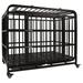 42 Inch Heavy Duty Dog Crate - Indestructible Dog Crate for Large Dog Strong Metal Dog Kennel Training Dog Cage Easy to Assemble Pet Playpen with Wheels Double Doors Removable Tray Black