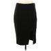 Express Casual Wrap Skirt Midi: Black Solid Bottoms - Women's Size Large