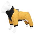 Dog winter vest cotton lined waterproof super warm dog winter coat Windproof zipper jacketYellowL