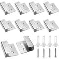 10 Pcs Tile Display Wall Hanger Stainless Steel Wall Mount Brackets Hook Heavy Duty Tile Hanger for Mirrors Picture Frame Ceramic Wall Display (Small Size Silver) Small Silver