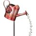 Ladybug Watering Can Metal Solar Powered Garden Stake 12 x 4 x 35 Inch Outdoor