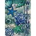 YCHII Home Decorative Welcome Summer Coastal Garden Flag Nautical House Yard Tropical Conch Starfish Shell Beach Outside Decor Spring Blue Ocean Sea Outdoor Small Decoration Double Sided